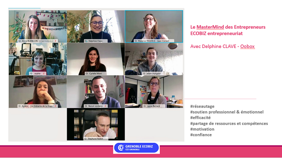 Groupe d'entrepreneurs en visioconférence